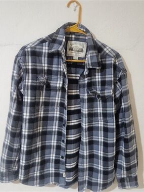 American Eagle Flannel Shirt XS Blue Plaid Cotton